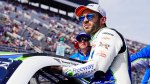Nascar Racer Daniel Suárez entering his race car at NASCAR